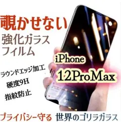iPhone12ProMax【プライバシー守る】液晶保護★強化ガラスフィルム