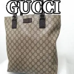 【人気のGG柄】GUCCI ベージュ トートバッグ PVC　レザー　普段使