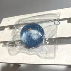 金魚シール入り ブルーラメ クリア スクイーズ ボールチェーン 透明 青