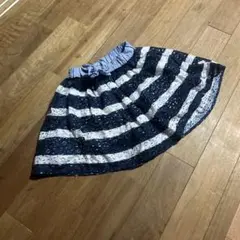 メゾピアノ 総レースボーダースカート120