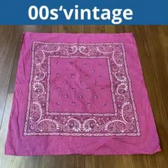 vintageUS IMPORT古着ピンク紫ペイズリーバンダナ柄 2004年製