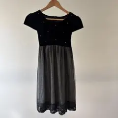 パーティドレス 発表会 半袖スパンコール付きワンピース 150