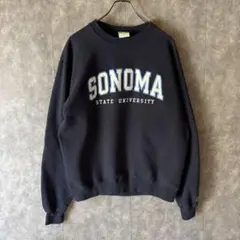 チャンピオン カレッジロゴ SONOMA スウェット 紺色ネイビー メンズ古着