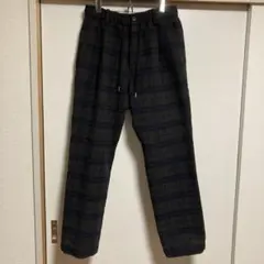 ビームスハート チェック パンツ M ネイビー×カーキ