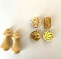 シーリングスタンプヘッド4点、持ち手2点セット