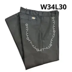 黒ディッキーズ874スタッズカスタム■W34キムタク木村拓哉HTC古着アメカジ