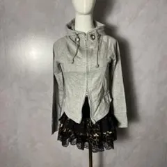 y2k ジップアップ パーカー ダブルジップ 平成 ギャル グランジ