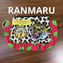 ハンドメイドミニポーチ　フリルポーチ　スクエア　#RANMARU