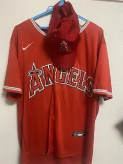 大谷翔平　エンゼルスユニホーム　キャップセット