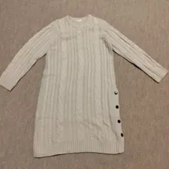 GU　ケーブルサイドボタンニットワンピ　L