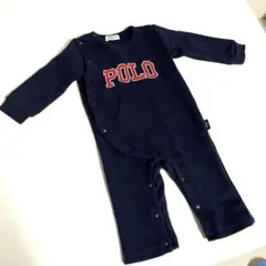 男の子　ロンパース　ネイビー　ポロ