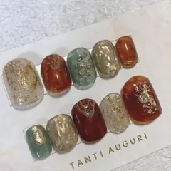 ネイルチップ　つけ爪　ニュアンスべっ甲ネイル