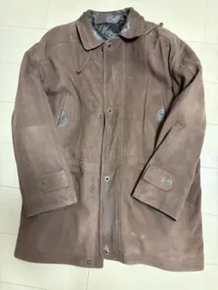 【定価10万超!?】極上の羊革 スペイン製 ヌバックレザーコート メンズXL相当