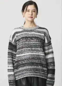 【新品】BEAUTY&YOUTH マルチボーダー ニットプルオーバー カラフル