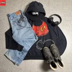 c-boy style (vol.875)ミッキー耳付きフーディーコーデ古着