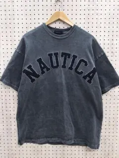 NAUTICA スポーツ ストリート 古着 フェード ワッペン刺繍 Tシャツ