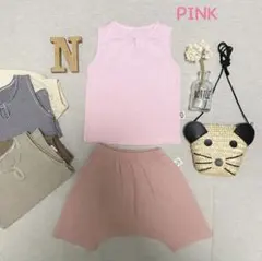 韓国ベビー服*タンクトップ ハーフパンツ セットアップ(ピンク)