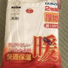 GUNZE 長袖U首 Lサイズ 2枚組 綿100%