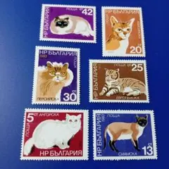 9129 外国切手 ブルガリア 1983年 猫 シリーズ 6枚セット