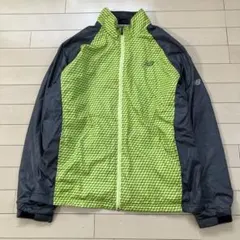 11.10ニューバランス ウィンドブレーカー イエロー チェック 裏起毛 L