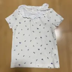 フリル襟 花柄 Tシャツ 100cm