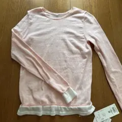 新品タグ付き 長袖カットソー ピンク×ホワイトのサムネイル