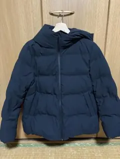 UNIQLO フード付きダウンジャケット L ネイビー