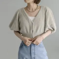 ラメパフカーディガン