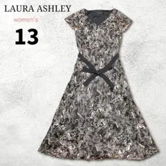 極美品【ローラアシュレイ】ロングワンピース 13号 シルク100％ ペイズリー