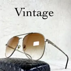 60s~70s　ビンテージサングラス　ブラウンレンズ　ツーブリッジ　アビエーター