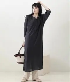 Bab バブ フロント刺繍サックカフタンワンピーのサムネイル