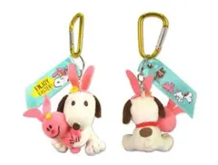 新品 スヌーピー 2026 カラビナ付きマスコットラビットカチューシャ　モカ