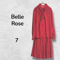 【ベルローズ】セットアップ スカート 長袖ブラウス 赤 ヴィンテージ レトロ 7