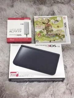 NINTENDO 3DS LL ブラック ACアダプタ＋ソフト付き
