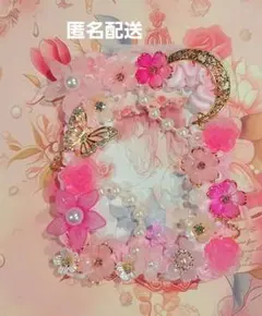 【ハンドメイド】ホイップデコ B8 硬質カードケース ムーンフラワーピンク