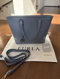 FURLA ライトブルーハンドバッグ