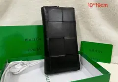 新品 BOTTEGA VENETA ブラック長財布 10*19cm