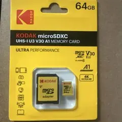 KODAK 64GB microSDXC UHS-I U3 V30 A1