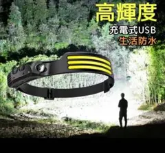 【週末セール】ヘッドライト 充電式 夜釣 LED USB type-c キャンプのサムネイル