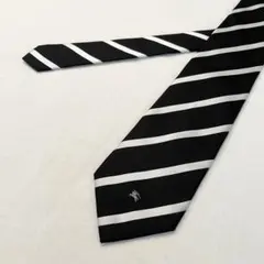 【超レア★未使用ほぼ新品に近い】バーバリーレジメンタルタイ★黒×白シャドーホース