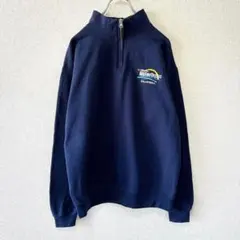 JERZEES ハーフジップスウェット　刺繍　企業ロゴ　メンズ　M 143