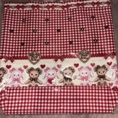 くまくみゃちゃん　うさくみゃちゃん　トートバッグ　レッドのサムネイル