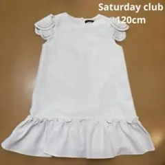 Saturday club ワンピース　ホワイト　白　女の子　ノースリーブ　半袖