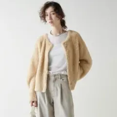 2024AW GALLARDAGALANTE フェザー ヤーン カーディガン