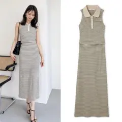 美品 snidel スナイデル ポロカットセット ボーダー　セットアップ