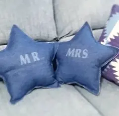 MR MRS 星型クッション　結婚式　高砂クッション