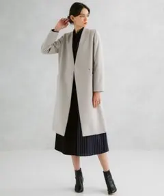 UNITED TOKYO ノーカラーコート サイズ2 ベージュ