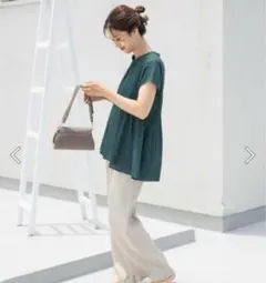 URBAN RESEARCH DOORS コットンボイルサイドギャザーブラウス