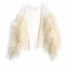 MIMI MEMETE ミミメメット　デコフリルスリーブ チュールブラウス