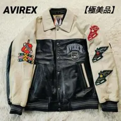 新品同様】 那須川天心着用 AVIREX バーシティジャケット ラムレザー L